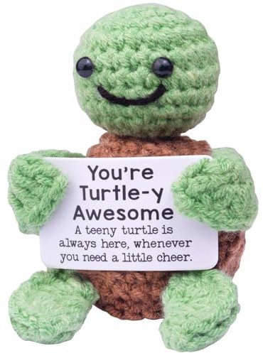 Mwmoeen Lustige Positive Schildkröte Geschenke, Hand Gestrickt Critters, Inspirierende Geschenke Für Familie Und Freunde Und Geburtstagsgeschenke, Emotionale Motivierende Schildkröte Dekorationen