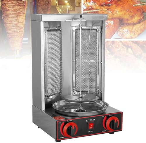 3000W Gas-Kebab-Maschine, Edelstahl, für Drehspieß, Gyro, Tischgrill, für Huhn, Lamm, Rind, Schwein