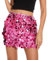 Jupe à paillettes pour femme - Sexy - Mini jupe à paillettes - Taille élastique - Jupe à paillettes - Pour la nuit, le carnaval, le Nouvel An, E-rose rouge, M