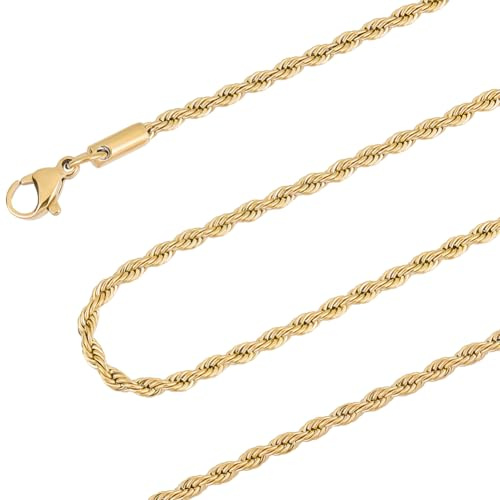 Beebeecraft 4 Stück Seilkette 2.3mm 18 Karat Vergoldet 304 Edelstahl Mit Karabinerverschlüssen 18 Zoll Für Männer Und Frauen Anhänger DIY Schmuck