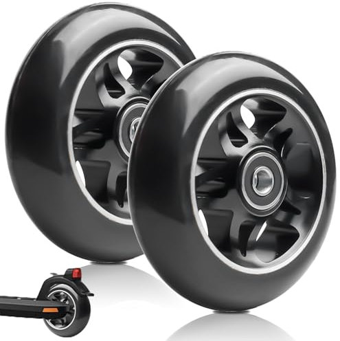 2 Stück 100x24mm Stunt-Scooter Ersatzräder mit Abec-11 Kugellager, Aluminiumspeichenkern, Kompatibel mit den meisten Stunt-Scooters und Kickscooter(Schwarz)