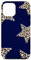 Navy Blue Leopard Star Cheetah Print Y2K Star Case for iPhone 12 mini