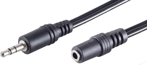 1aTTack.de 1 cable jack de 20,0 m – Negro de 3,5 mm, conector estéreo y acoplador, extensión de audio, construcción robusta, conectores moldeados, contactos niquelados, ideal para HiFi y altavoces