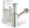 Lenz Design-Siphon JURI für alle gängigen Waschbecken – Typ 1 1/4 – Rohre extralang und anpassbar – Reinigungsöffnung & Geruchsverschluss – Anti-Fingerabdruck Oberfläche – Edelstahl-Optik – 46090011