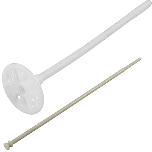 AERZETIX - Set mit 25 Einschlagdübeln für Dämmstoffe Ø10x260mm + 25 Nägel 265mm - aus Nylon - Befestigung von Dämmplatten Thermoplatte Extrudiertes expandiertes Polystyrol