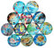 Gadpiparty 20 Stücke Glas Patch Handwerk DIY Schmuck Material Edelsteine ​​Glas Aufkleber Schmuck Patches Runde Glas Cabochon
