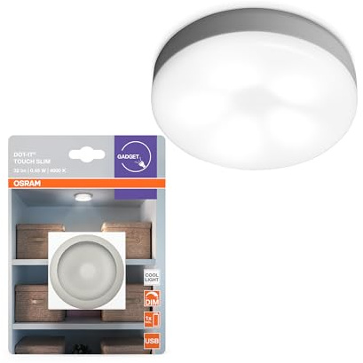 Osram DO-it TOUCH Slim kompakte flexible LED-Leuchte in Weiß aus Kunststoff, dimmbar und aufladbar via USB, IP20-Schutz, für Garderobe/Kinderschlafzimmer