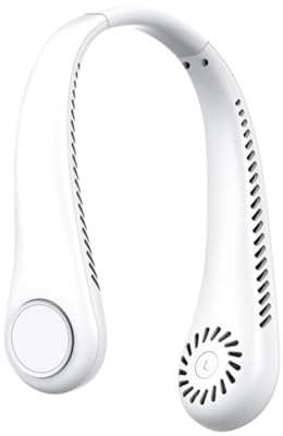 HADAVAKA Ventilatore Portatile Da Collo, Ventilatore Facciale Ricaricabile Usb Da 1800 Mah, 3 Impostazioni Di Velocità, Mini Ventilatore Senza Pale A Mani Libere Per Uomini E Donne (White)