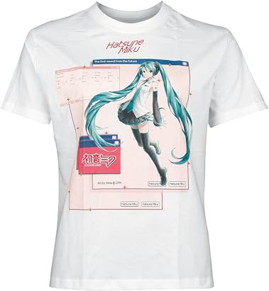 Hatsune Miku Pop Up Frauen T-Shirt weiß XXL 100% Baumwolle Anime, Fan-Merch, TV-Serien