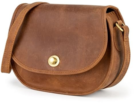 Berliner Bags Umhängetasche Pavia Vintage aus Leder für Damen - Braun | Kleine Umhängetasche & Schultertasche für Damen, Crossbody-Tasche aus Echtleder, verstellbarer Schulterriemen