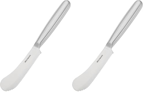 Westmark Coltello da burro/colazione, Con lama seghettata e punta ampia, Lunghezza: 22 cm, Acciaio inox, Argento, 13592260 (Confezione da 2)