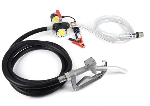 LENJKYYO Dieselpumpe, 12V 200W Dieselpumpe Selbstansaugend 45L/min Elektrische Ölpumpe Heizölpumpe mit Zapfpistole, Kraftstoffpumpe Diesel Pumpe 12V für Bagger, LKW, Traktor, Universelle Dieselpumpe