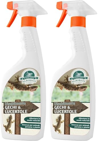 Il Paese Verde - Spray Disabituante Gechi & Lucertole - Repellente per Gechi - Repellente per Lucertole - A Base di Oli Essenziali - Innocuo per Animali, Persone e Piante (Confezione da 2)