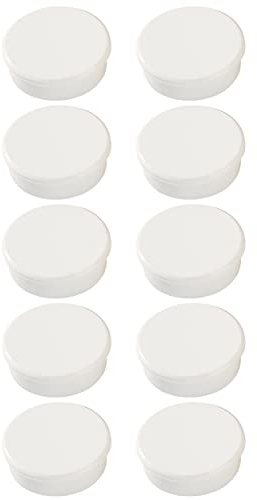 Dahle 95538 Magnete (Durchmesser 38 mm), mit einer hohen Haftkraft von 25N, 10 Stück, weiß