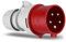 REV CEE-Stecker, 400V, 32A, 5-polig, 3Ph+N+PE, wasserdicht IP44, rot