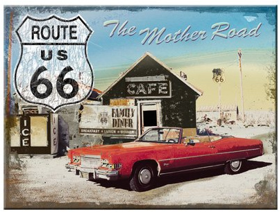 Nostalgic-Art 14179 US Highways - Route 66 The Mother Road, Magnet 8x6 cm