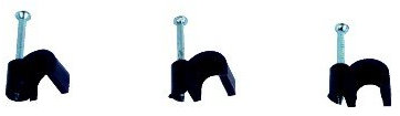 Cable Clip Black Round 9mm 100 Pack