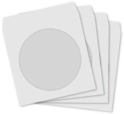 CD Paper Sleeves White with Window and Flap ALL QUANITIES (50)