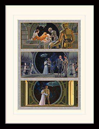 Pyramid International MP11360P-PL Star Wars (The Falcon Departs) montiert und gerahmt, mounted 250 GSM Paperwrap MDF, mehrfarbig, 44 x 33 x 4 cm
