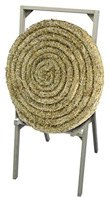 Runde Strohscheibe Deluxe - Ø 80 cm x 8 cm - Zielscheibe - Farbe: Natur + Holzständer S200, Zubehör für Bogenschießen, Pfeil und Bogen, Bogensport