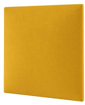 MOLLIS Panneau Rembourré, Panneau Mural Carré et Décoratif, Convient comme Tête de Lit ou Protection Contre Les Chocs, Réduit Le Bruit et Améliore L'acoustique, en Mousse, 30 x 30 cm, Jaune
