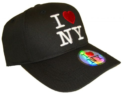 City-Souvenirs I Love NY Kappe: Schwarz, Unisex, Baseball-Kappe, Schwarz, Einheitsgröße
