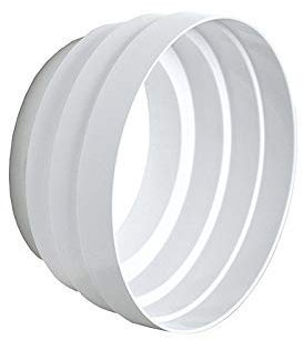 La Ventilazione CRC125B - Riduzione Concentrica D/100-120-125 attacco M/F per Aerazione Canalizzata per Tubo non Bicchierato, in Pvc Colore Bianco