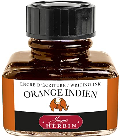 Jacques Herbin 13057T- 30ml Bottle of Ink for Fountain Pens and Rollerball Pens - Orange Indien