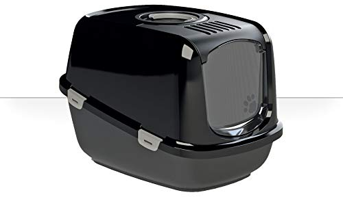PeeWee Katzenklo EcoDome schwarz geschlossene Katzentoilette System doppelter Boden Trennsystem