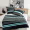 Janine Bettwäsche J.D. 8464 02 Aqua Graphit Streifen Mako Satin, Größe:200 cm x 220 cm