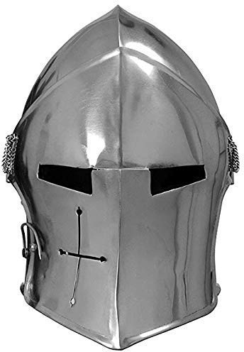 Medieval Replicas Medival Barbuta Helm Tempelritter Kreuzritter Rüstung Helm (Stahl)