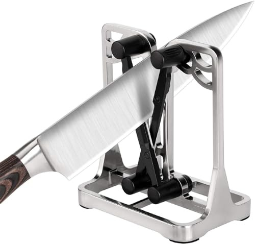 Kitchen Knife Sharpener Sharpens Hones Polishes Beveled Standard Blades Safe and Easy to Use Full Metal Bracket Kitchen Tools by Ehoyal