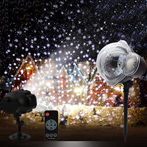 Snowfall Light Projector, Outdoor Snowflake Led Lights/Waterproof Landscape Lamp with Wireless Remote for Christmas, Holiday, Birthday, Wedding, Party, Garden