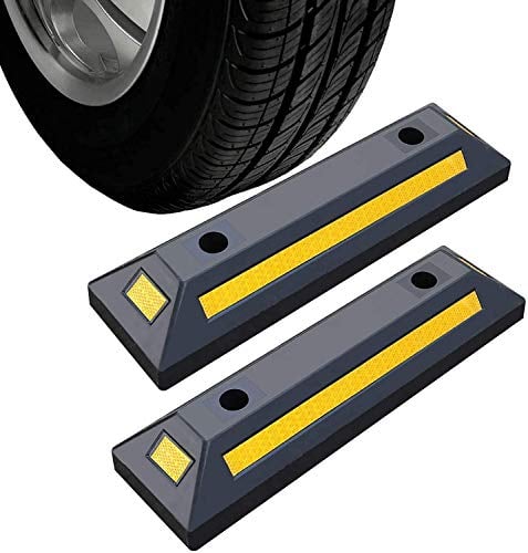 2er Radstopper Anfahrschutz Radstopp Parkbegrenzung Abgrenzung Einparkhilfe für Parkhaus Carport Parkplatz Garage Parking 55 x 15 cm
