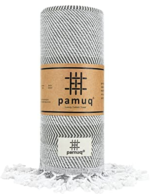 pamuq Toalla de playa XXL, toalla de sauna, toalla de baño, toalla de hammam, toalla grande de algodón, toalla de ducha, toalla pestemal, fouta pareo, yoga, manta deportiva, sarong hombre y mujer