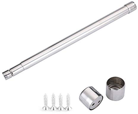 CODIRATO Ausziehbare Kleiderstange, Edelstahl, Spannstange, 57-106cm, Schrank, Dusche, Balkon, Silber, Glänzend