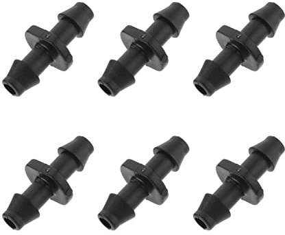 MroMax Stachelverbinder 4/7 gerade Armaturen-Sprinkler für Landwirtschaftsbewässerung, Hydrokultur und Tropfschlauch, 30 Stück, Schwarz 30Pcs Barbed Straight schwarz
