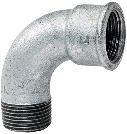 Bogen kurz 3/4 90 Grad IG/AG - Fitting aus Temperguss feuerverzinkt - Formteil Nr. 1A - qpool24