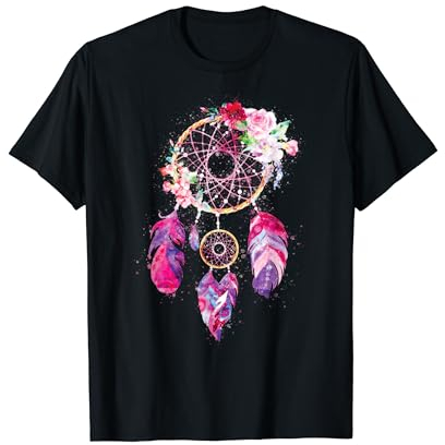 Boho Dreamcatcher Shirt Women Girls Feather Dreamcatcher T-Shirt