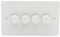 Schneider Electric Ultimate Flat Plate - 4 Gang 2 Way LED Dimmer Light Switch, 75 W/VA, GU6242LMPW, Painted White