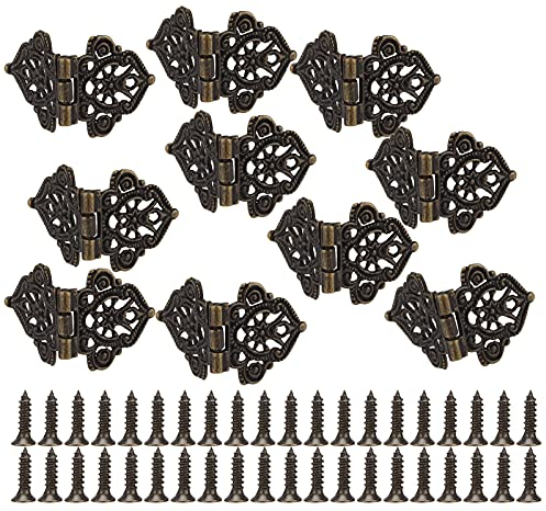 Vintage Scharniere, antike dekorative Scharniere 10pcs / set Korrosionsschutz Anti-Rost für Schmuckkästchen für Schubladen für Puppenhäuser