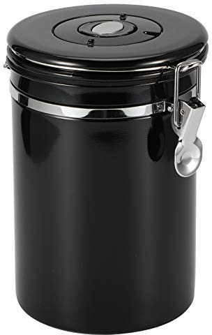 HERCHR Boîte à café hermétique en acier inoxydable, conteneurs de stockage des aliments 750g Pour grains de café, poudre, thé, noix de cacao