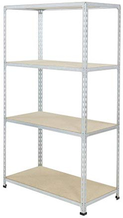 BiGDUG Garage Shelving Units 4 Tier 1600mm Melamine Shelves Racking (1600h x 1220w x 305d mm)