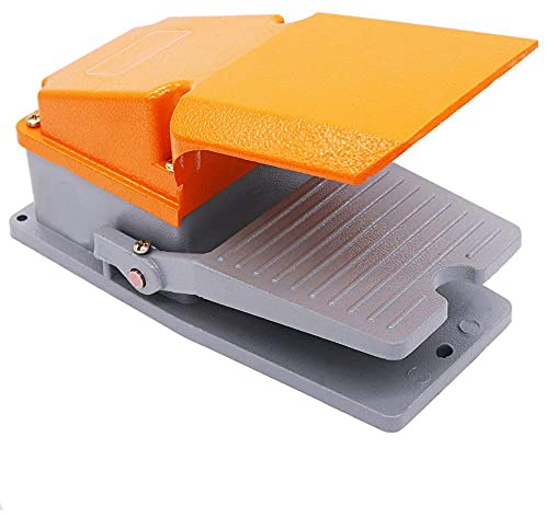ANCLLO 380V 15A Heavy Duty Interruttore a pedale SPDT NO NC Elettrico Pedale Momentaneo Interruttore a Pedale con Pedale In Alluminio Caso LT-4