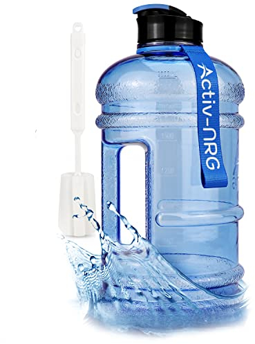 Activ-NRG 2.2 Litre Water Bottle XL Jug BPA Free, Flip Cap, Perfect for Gym, Sports, Outdoor, Recommended Daily Intake (Blue)