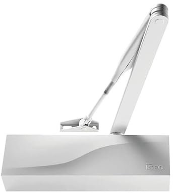 Ferme porte complet bras compas type IS 110 force 2 à 4 en continu blanc 9016