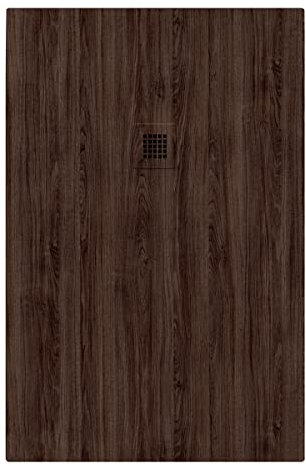 Piatto doccia in marmoresina 170x80 cm effetto legno noce scuro CAIRO