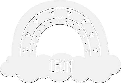 LAUBLUST LED Schlummerlicht Baby - Serie: Regenbogen mit Herzen - Personalisiertes Geschenk zur Geburt & Taufe | Weiß