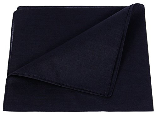 Alsino Bandana Stirnband Rockabilly Durag-Muster Herren-Stirnband - 53 cm x 53 cm 100% Baumwolle, Farbe wählen:Schwarz