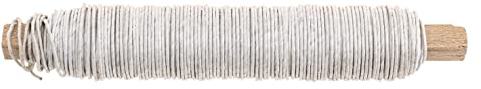 Glorex 6 1280 220 - Alambre de papel en espiral de 08 mm 22 m de longitud blanco para confeccionar y atar arreglos florales y coronas de flores
